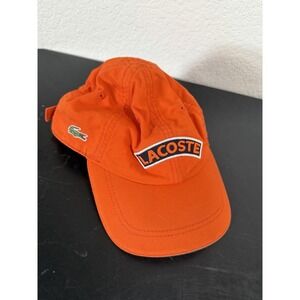 Lacoste orange strapback hat cap, 100% cotton, on size